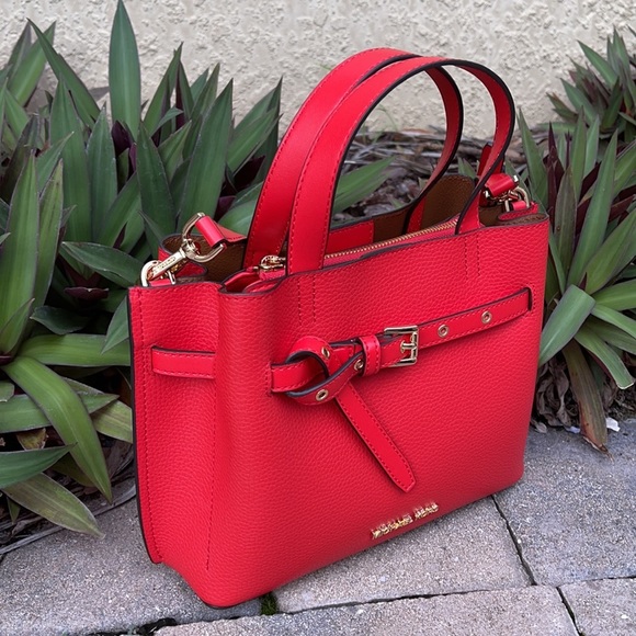 MICHAEL KORS EMILIA SMALL SATCHEL DARK SANGRIA - Picture 2 of 16